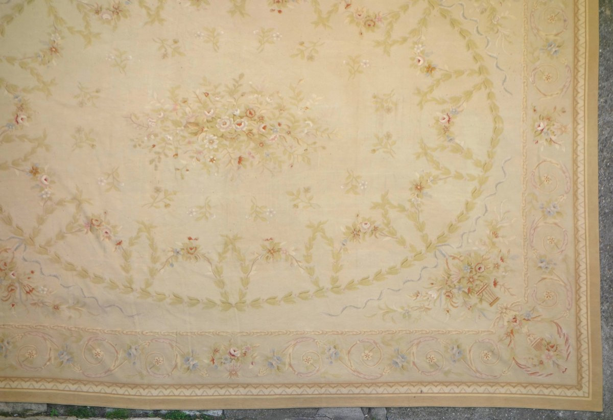 Grand tapis d'Aubusson de style Louis XVI, époque Napoléon III - 512cm x 396cm-photo-3