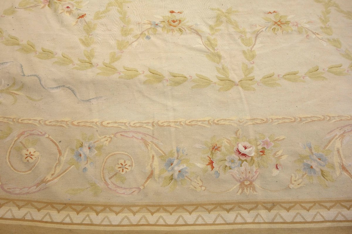 Grand tapis d'Aubusson de style Louis XVI, époque Napoléon III - 512cm x 396cm-photo-6
