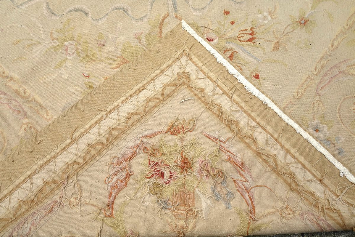 Grand tapis d'Aubusson de style Louis XVI, époque Napoléon III - 512cm x 396cm-photo-7