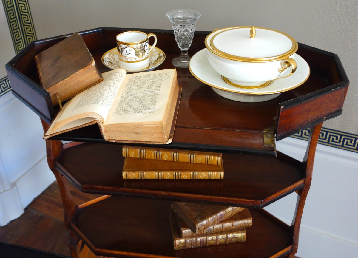 Manufacture Royale De Sèvres 1821: White And Gold Porcelain Bouillon, Vegetable Dish - Signed & Dated-photo-7
