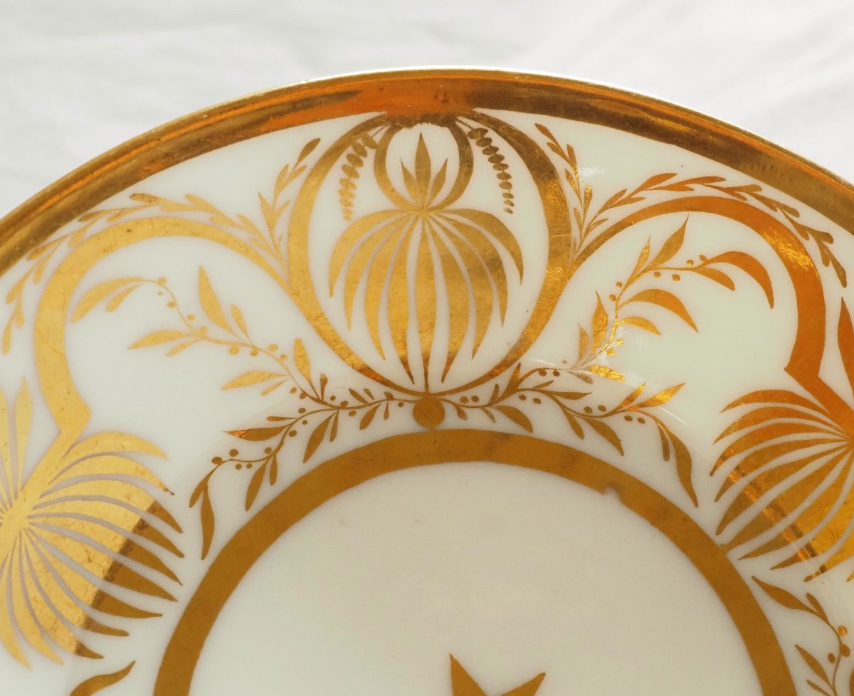 Darte, Attributed To - Empire Period Litron Cup - White And Gold Porcelain-photo-4