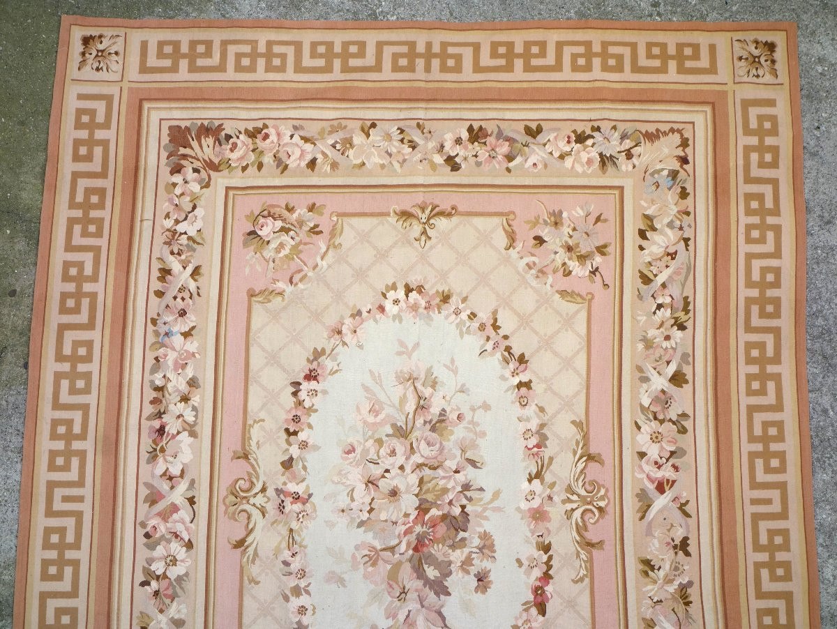 Grand tapis d'Aubusson de style Louis XVI, époque Napoléon III - 342cm x 250cm-photo-4