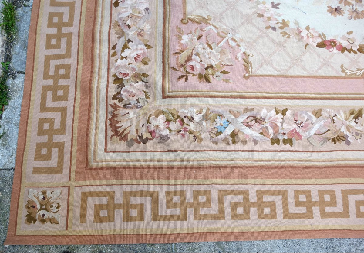 Grand tapis d'Aubusson de style Louis XVI, époque Napoléon III - 342cm x 250cm-photo-1