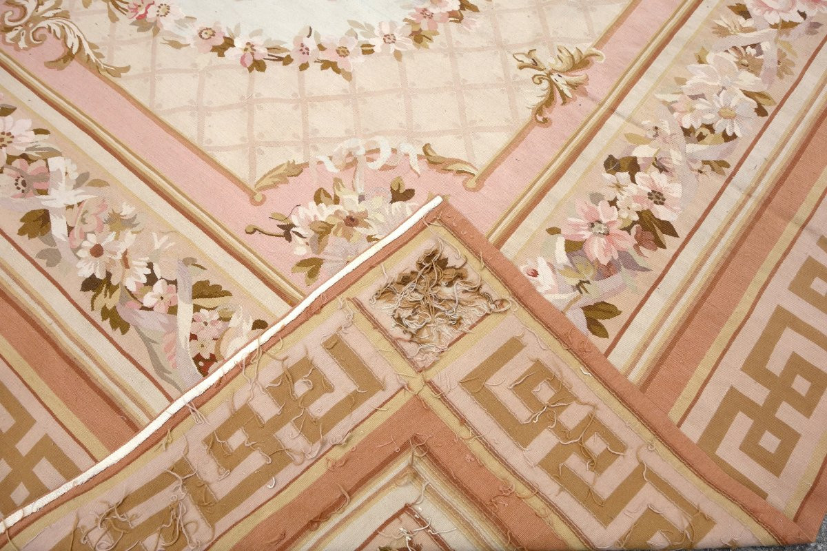 Grand tapis d'Aubusson de style Louis XVI, époque Napoléon III - 342cm x 250cm-photo-5