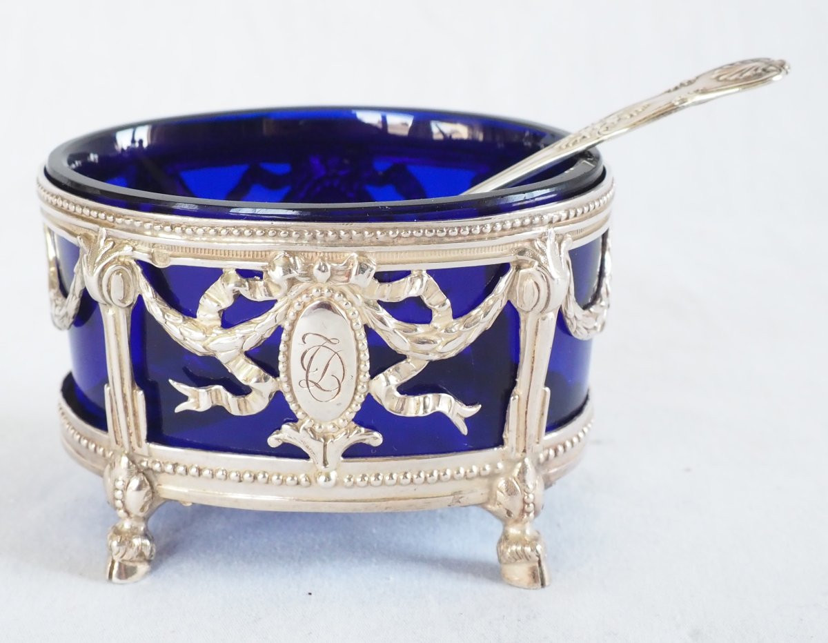 Pair Of Louis XVI Style Salerons In Solid Silver - Minerve Hallmark-photo-2