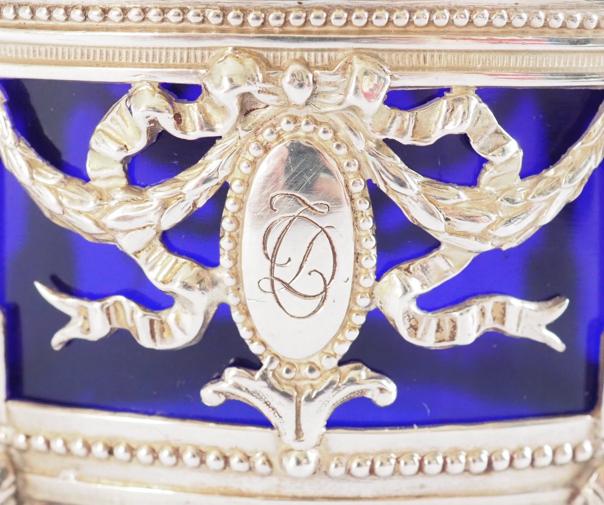 Pair Of Louis XVI Style Salerons In Solid Silver - Minerve Hallmark-photo-1