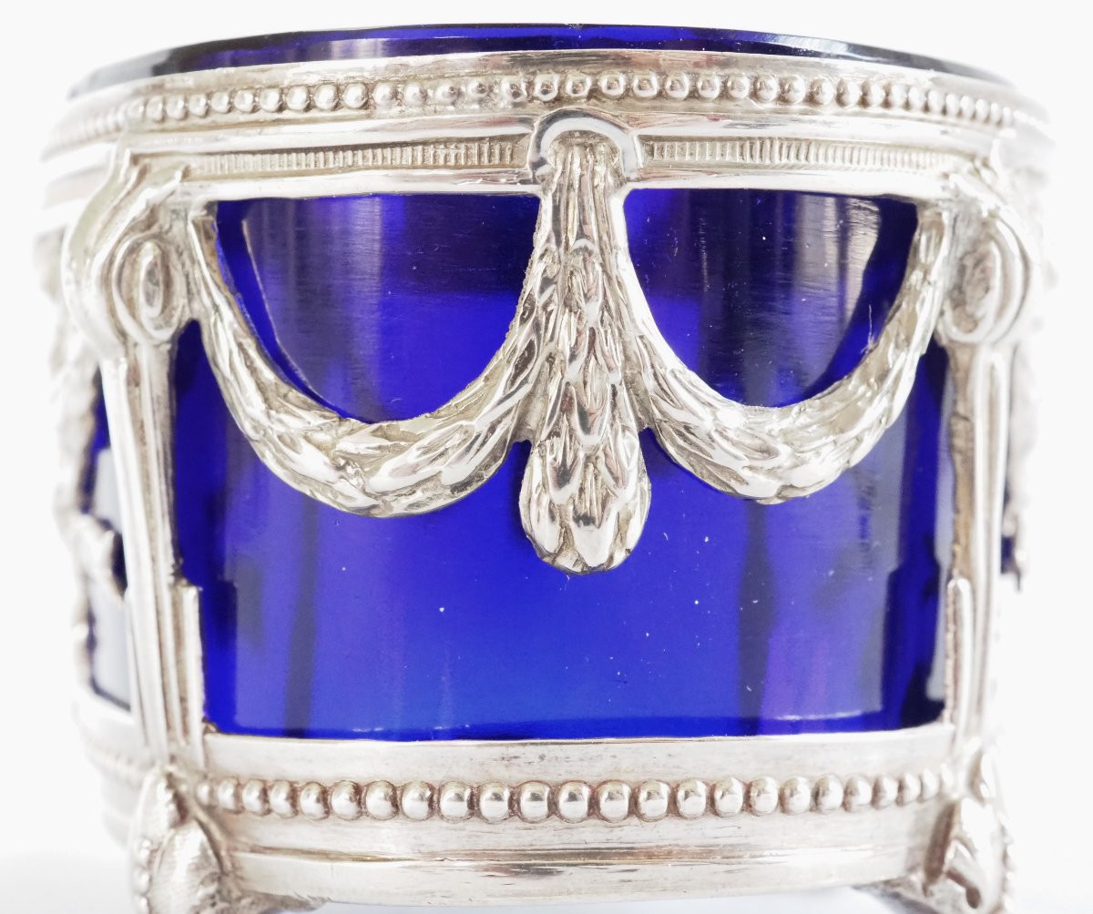 Pair Of Louis XVI Style Salerons In Solid Silver - Minerve Hallmark-photo-2
