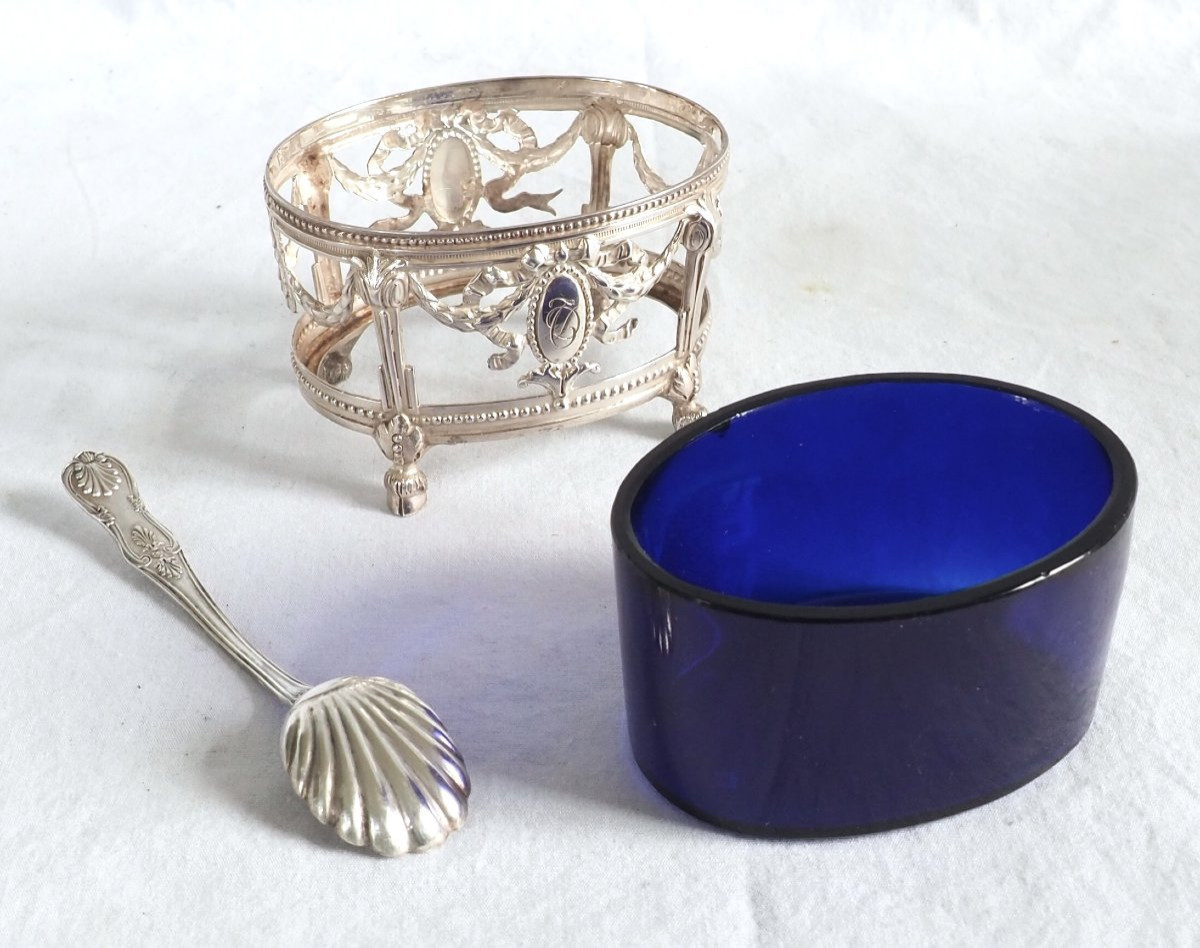 Pair Of Louis XVI Style Salerons In Solid Silver - Minerve Hallmark-photo-3
