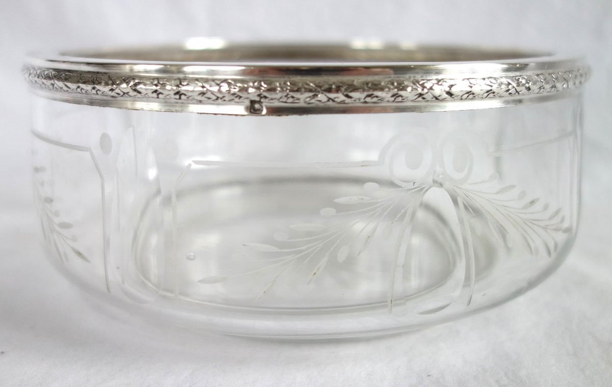 Baccarat Crystal And Sterling Silver Louis XVI Style Salad Bowl-photo-3