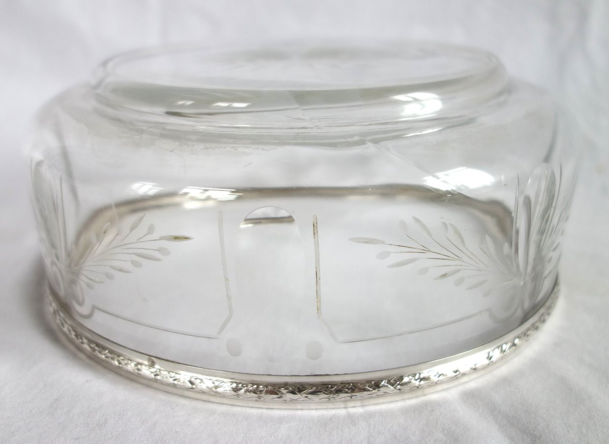 Baccarat Crystal And Sterling Silver Louis XVI Style Salad Bowl-photo-4