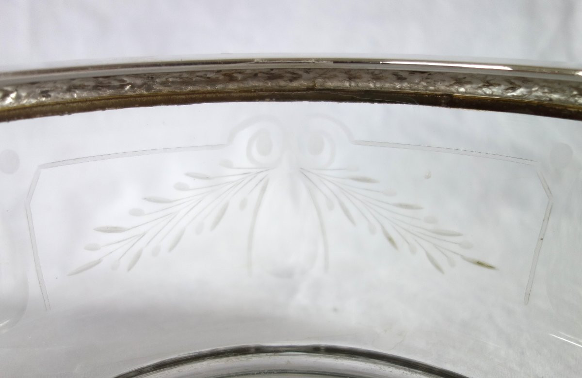 Baccarat Crystal And Sterling Silver Louis XVI Style Salad Bowl-photo-1