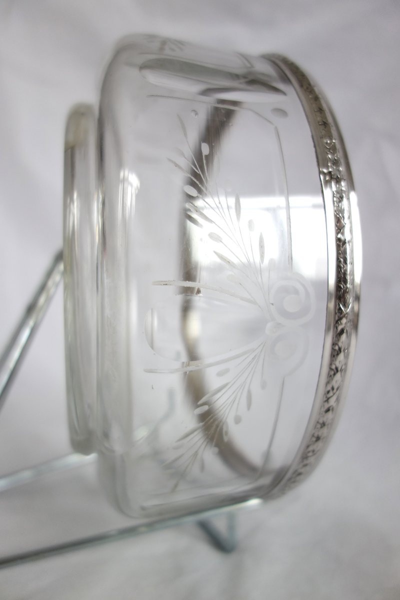 Baccarat Crystal And Sterling Silver Louis XVI Style Salad Bowl-photo-2
