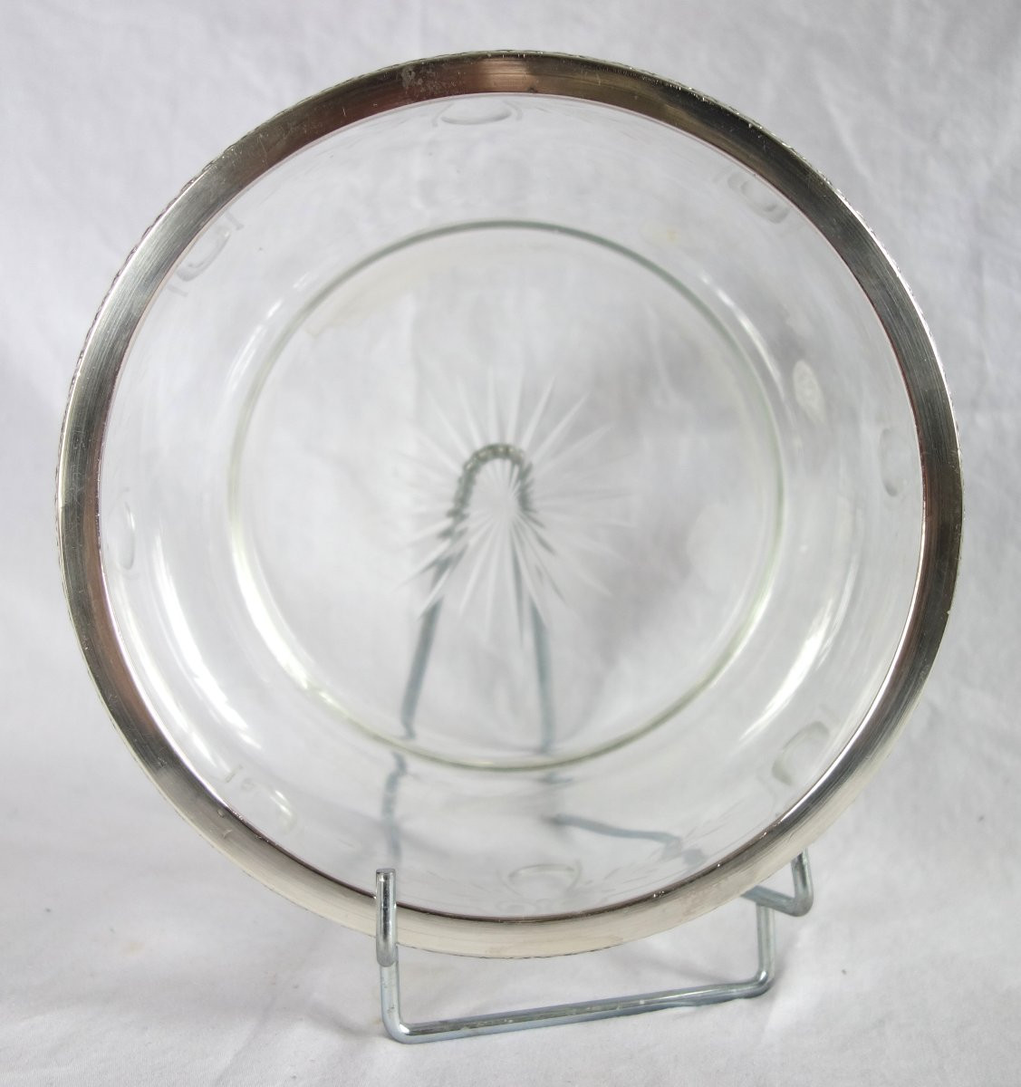 Baccarat Crystal And Sterling Silver Louis XVI Style Salad Bowl-photo-3
