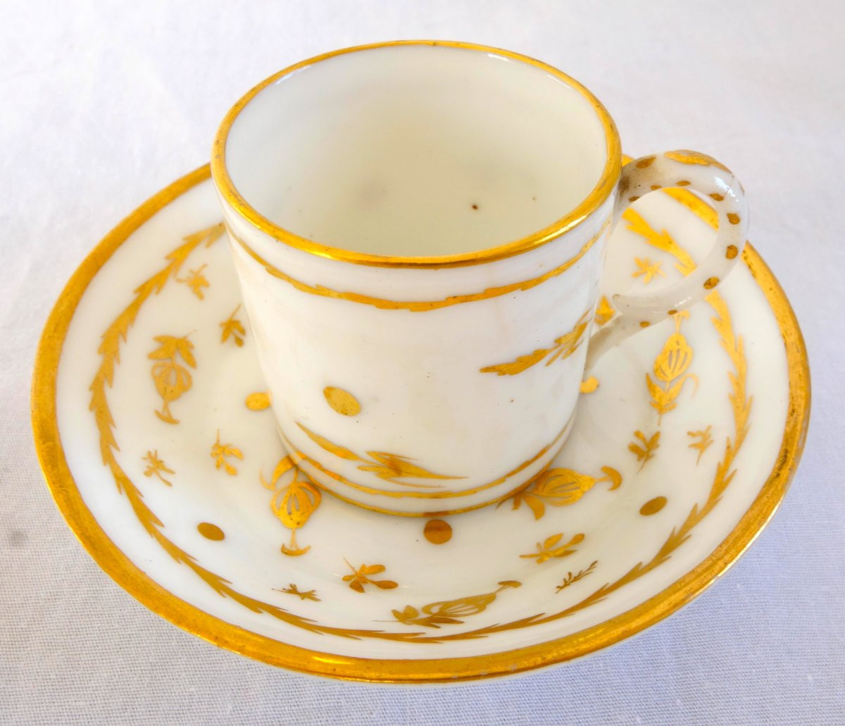 Manufacture De Sceaux Penthièvre - 18th Century Gold Gilt Porcelain Moka Or Children's Litron Cup-photo-2