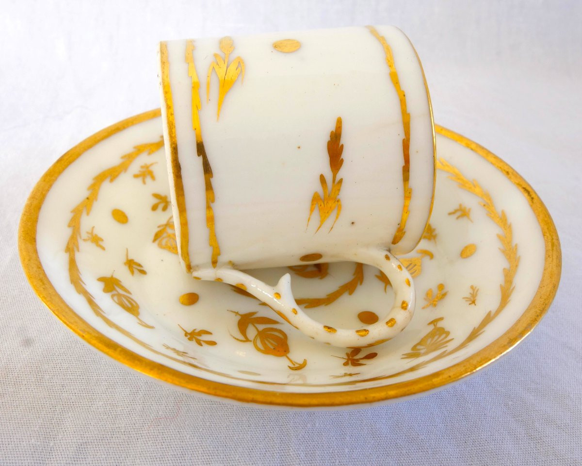 Manufacture De Sceaux Penthièvre - 18th Century Gold Gilt Porcelain Moka Or Children's Litron Cup-photo-1