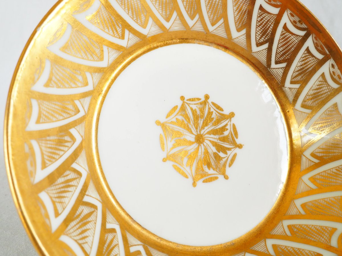 Dagoty Attributed To - Empire Period Litron Cup - White And Gold Porcelain-photo-4