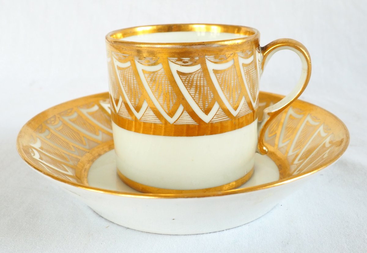 Dagoty Attributed To - Empire Period Litron Cup - White And Gold Porcelain-photo-2