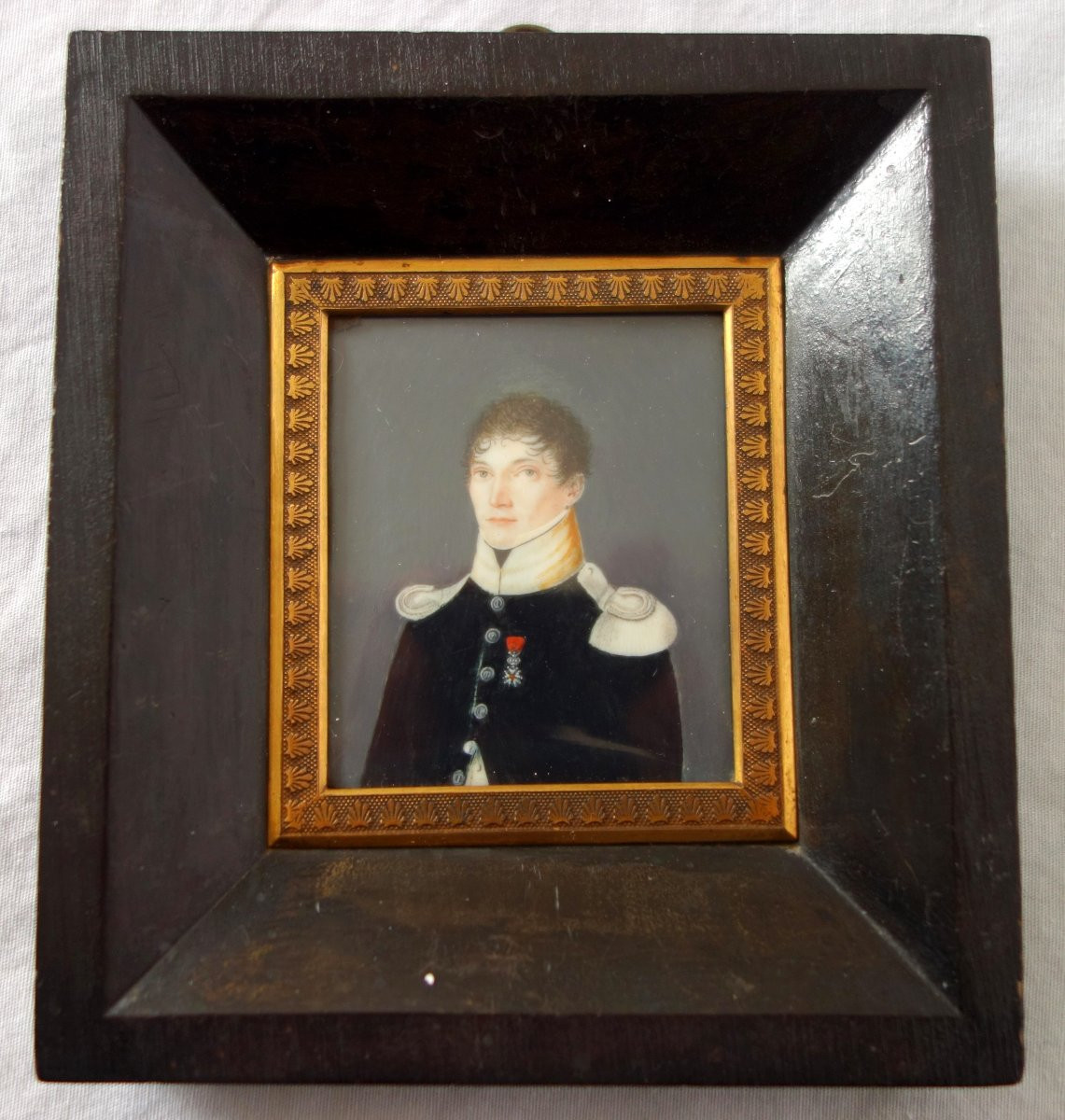 Miniature Portrait Of A Chasseur à Pieds Officer, First Empire Period-photo-3