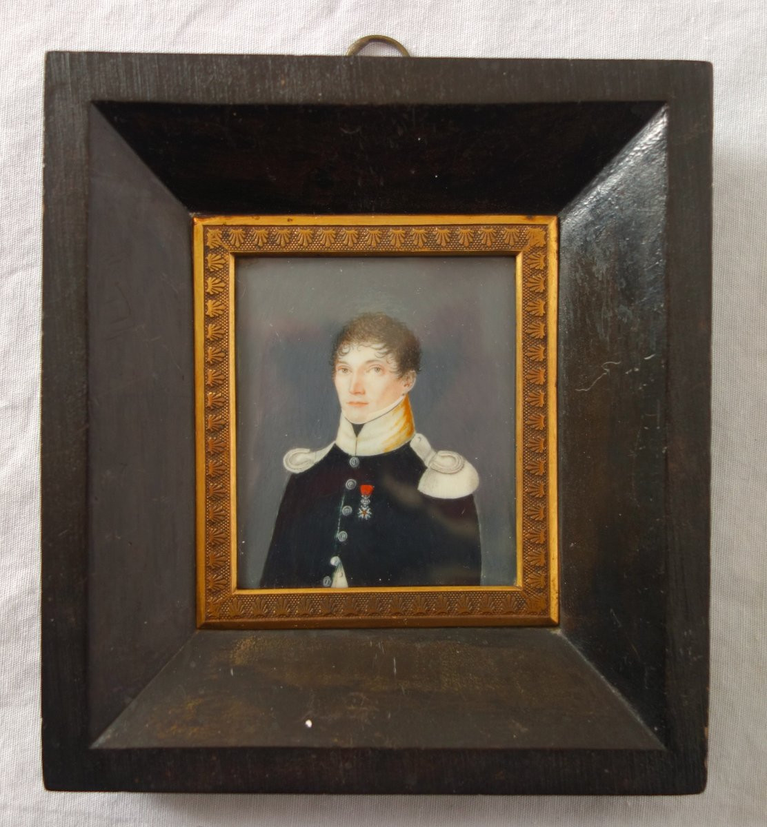 Miniature Portrait Of A Chasseur à Pieds Officer, First Empire Period-photo-4