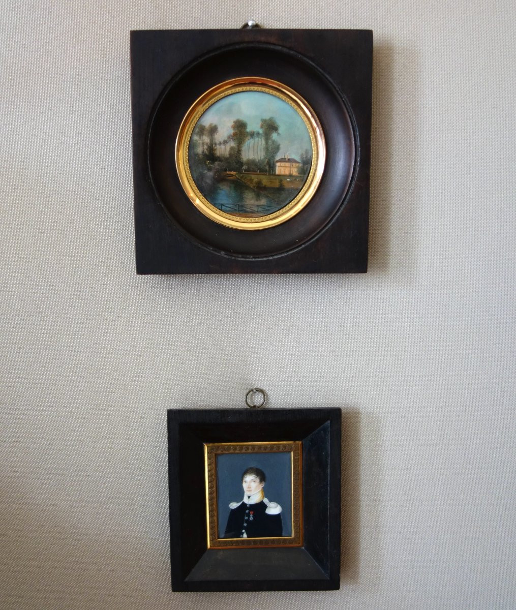 Miniature Portrait Of A Chasseur à Pieds Officer, First Empire Period-photo-5