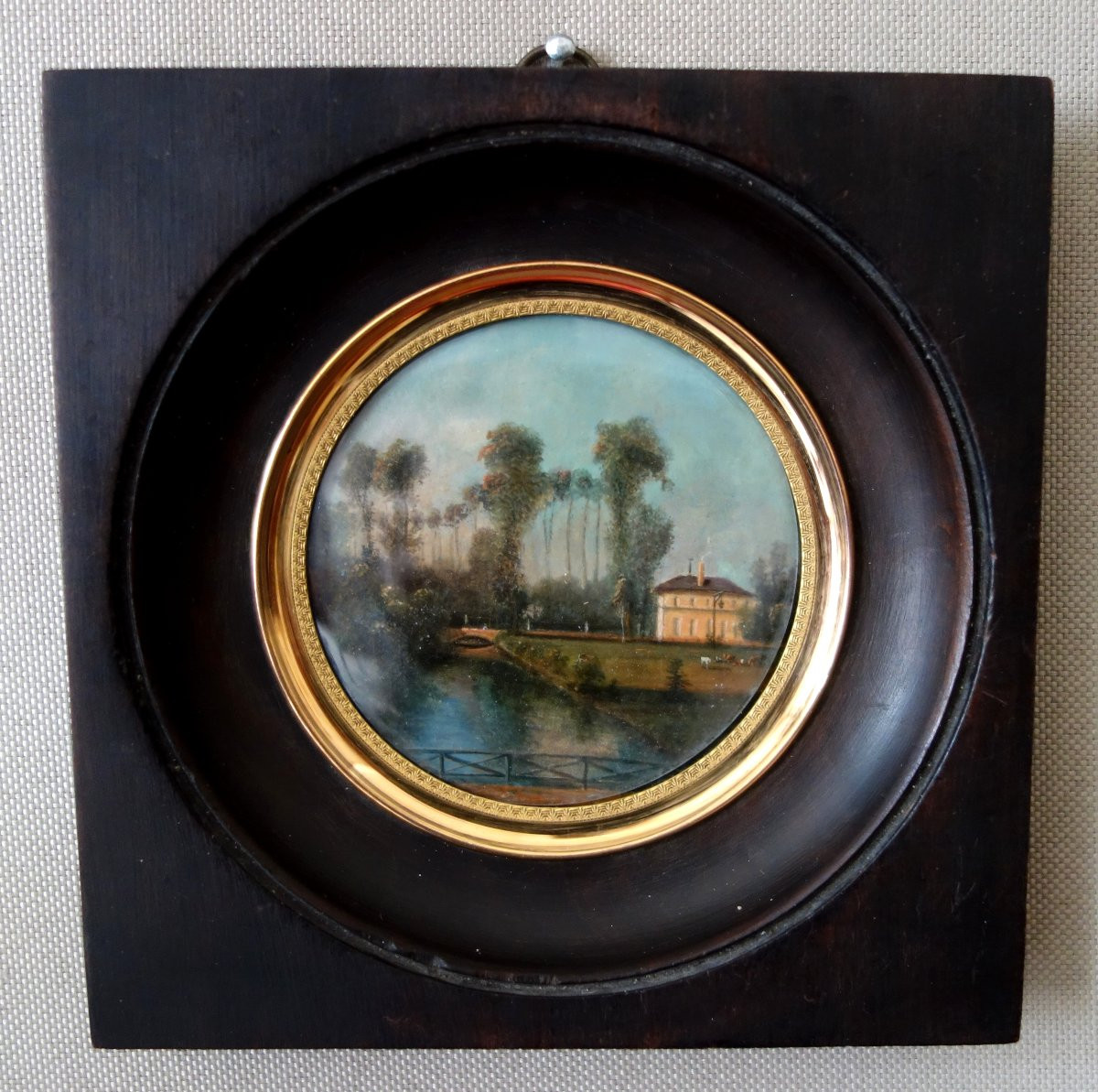 Pair Of Miniatures - Chateau And Its Park - Early 19th Century-photo-4