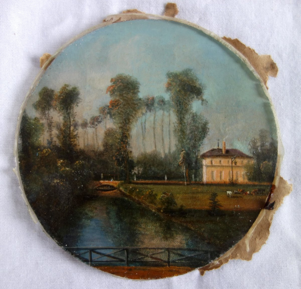 Pair Of Miniatures - Chateau And Its Park - Early 19th Century-photo-2