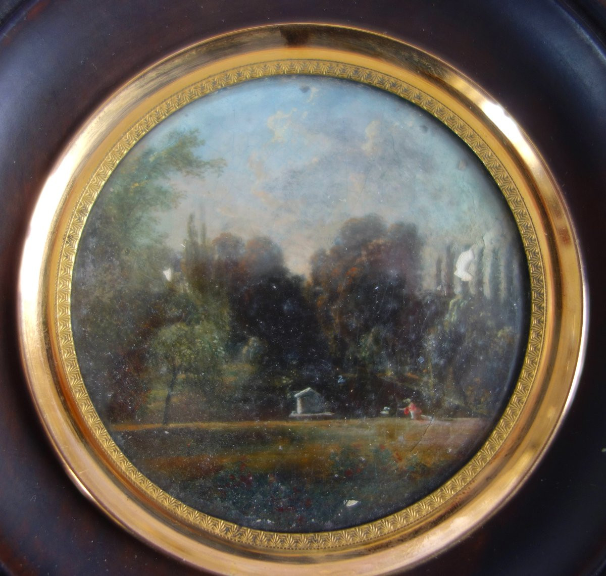 Pair Of Miniatures - Chateau And Its Park - Early 19th Century-photo-4
