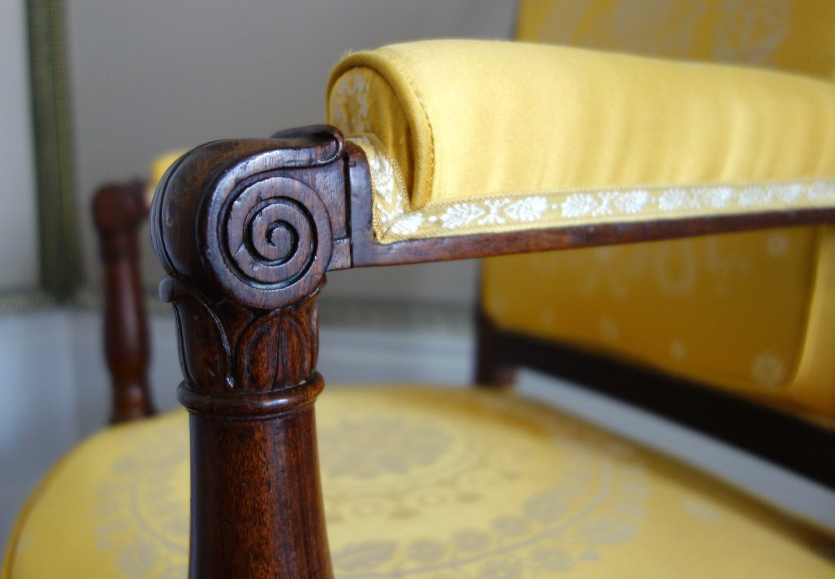 Jacob Desmalter - Pair Of Empire Period Mahogany Armchairs - Stamped.-photo-2