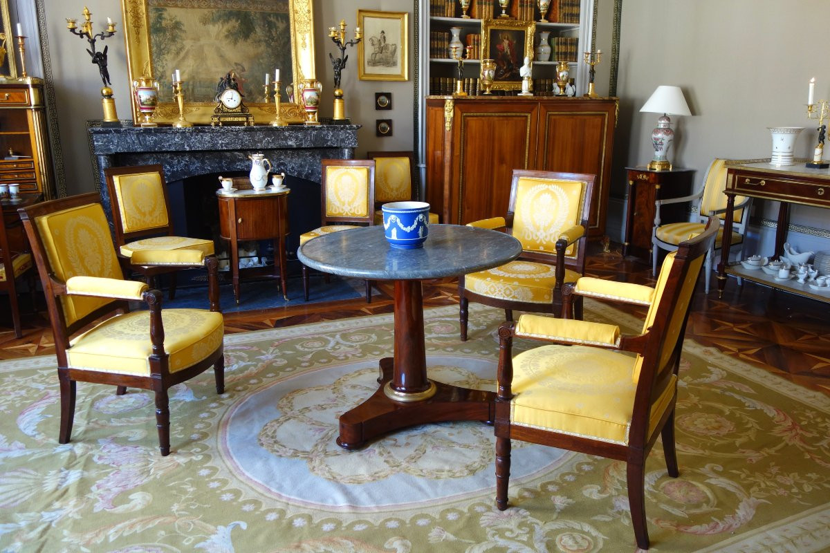 Jacob Desmalter - Pair Of Empire Period Mahogany Armchairs - Stamped.-photo-7