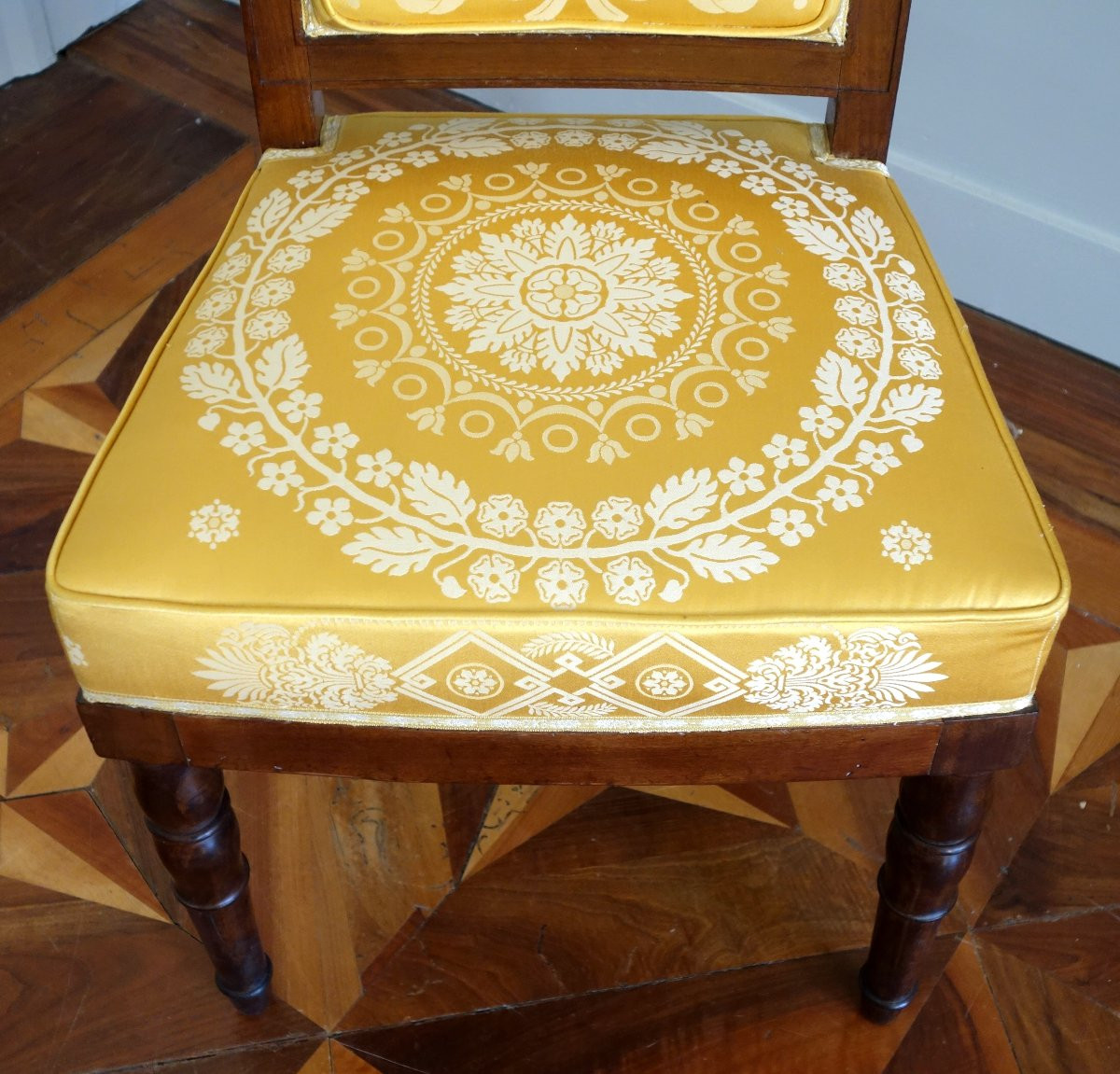 Jacob Desmalter - paire de chaises en acajou d'époque Empire - estampillés.-photo-2