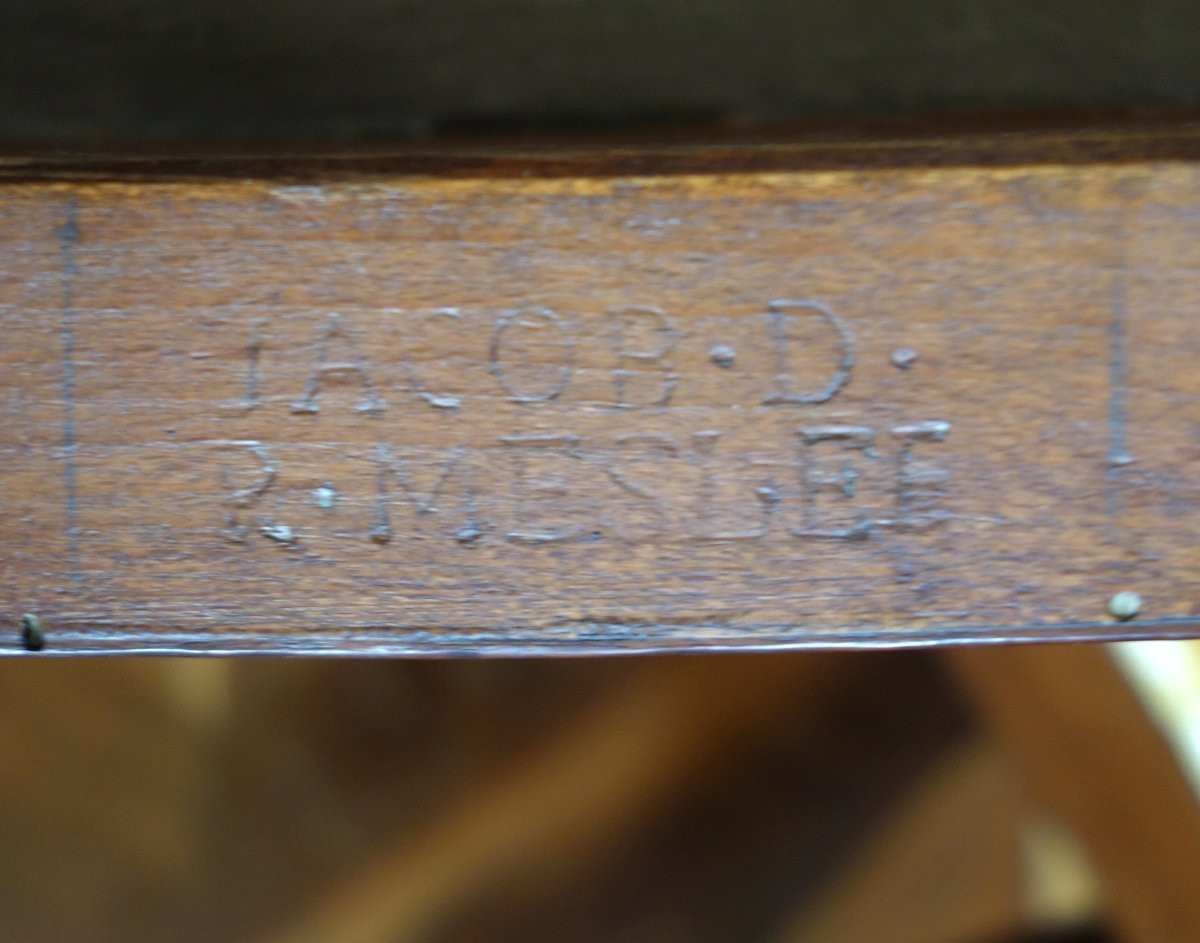 Jacob Desmalter - paire de chaises en acajou d'époque Empire - estampillés.-photo-5