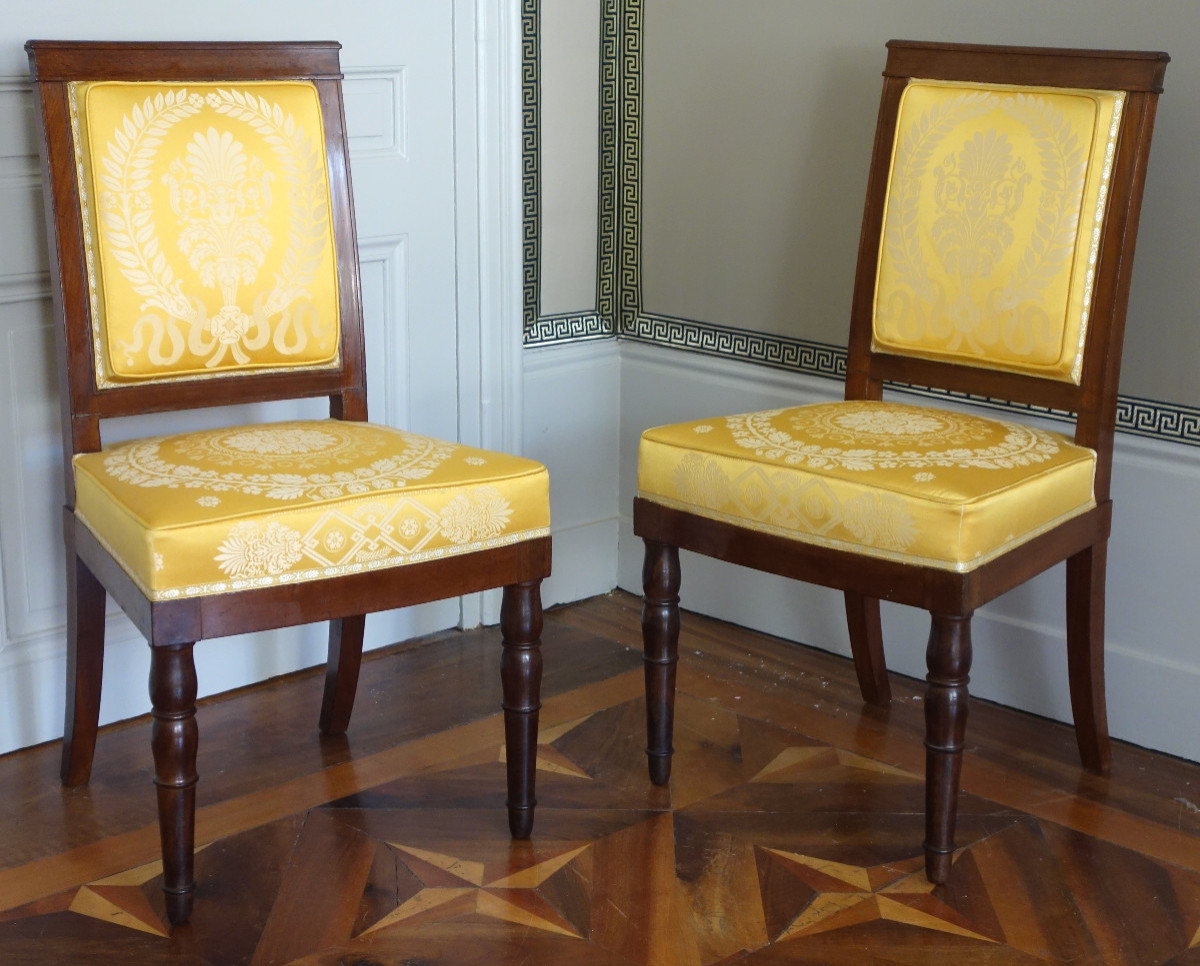 Jacob Desmalter - paire de chaises en acajou d'époque Empire - estampillés.