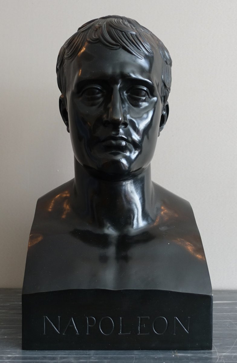 Entour. Denis Chaudet - Buste de Napoleon en Hermes - bronze fonte cire perdue d'epoque Empire-photo-2
