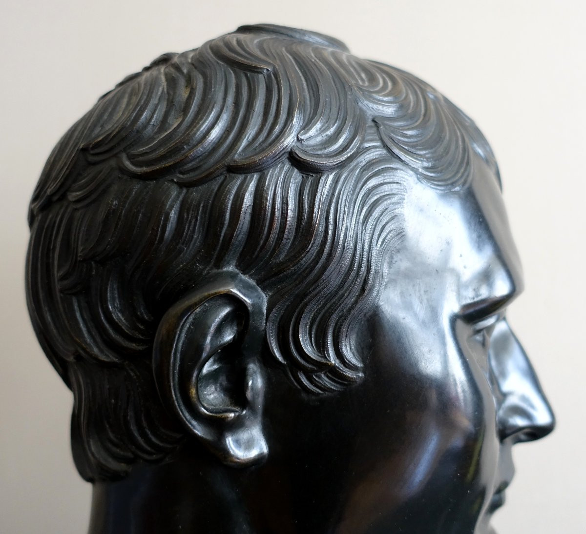 Entour. Denis Chaudet - Buste de Napoleon en Hermes - bronze fonte cire perdue d'epoque Empire-photo-3
