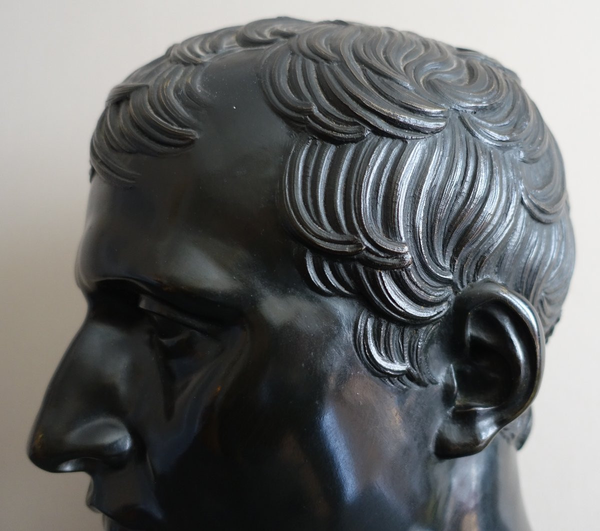Entour. Denis Chaudet - Buste de Napoleon en Hermes - bronze fonte cire perdue d'epoque Empire-photo-5