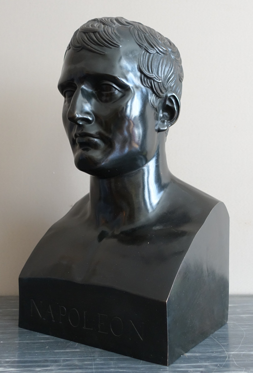 Entour. Denis Chaudet - Buste de Napoleon en Hermes - bronze fonte cire perdue d'epoque Empire