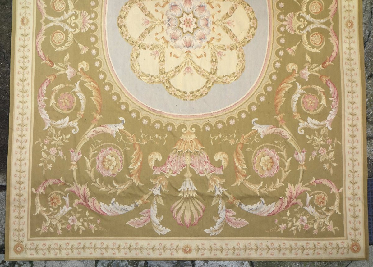 Tapis d'Aubusson de style Empire Restauration, époque XIXe  - 372cm x 265cm-photo-2