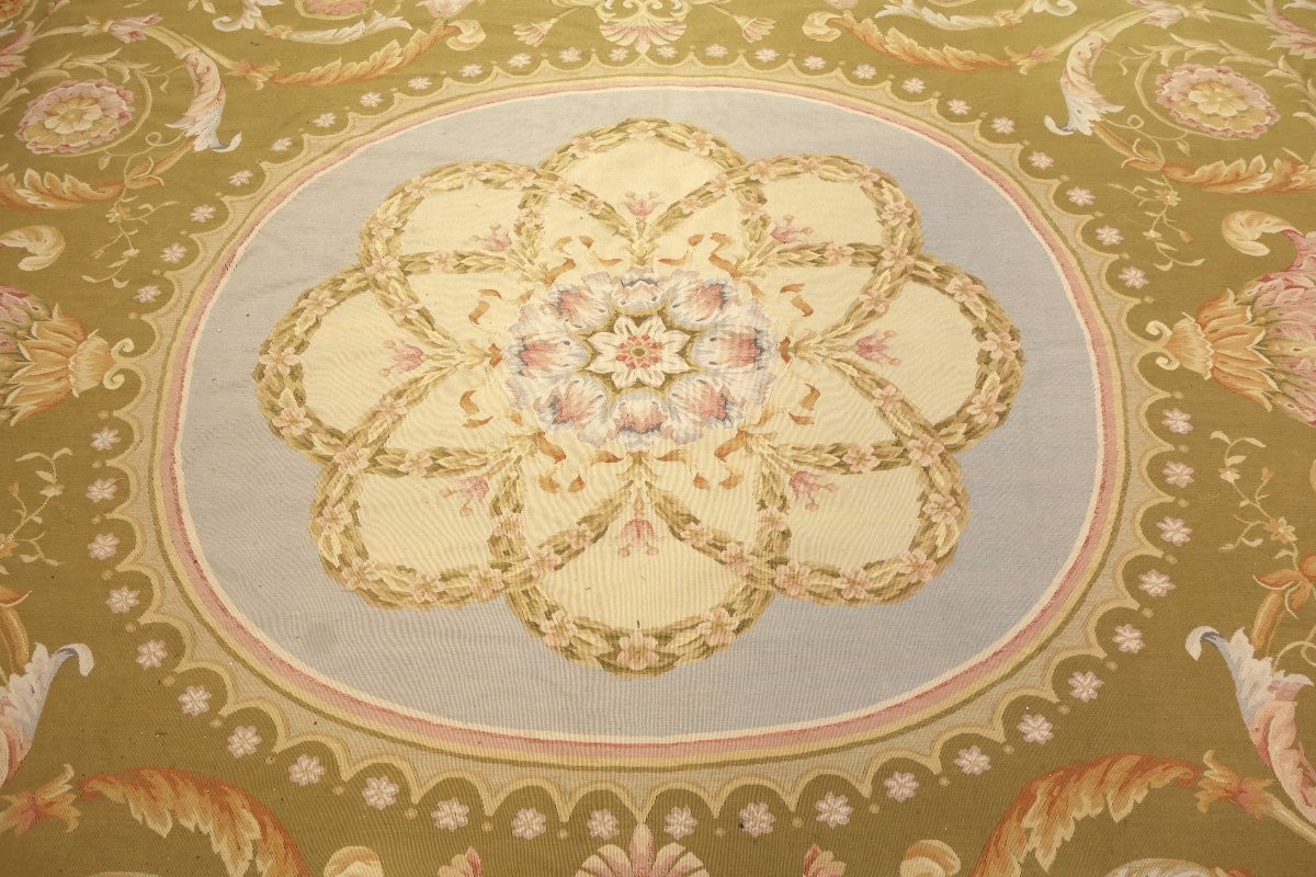 Tapis d'Aubusson de style Empire Restauration, époque XIXe  - 372cm x 265cm-photo-4