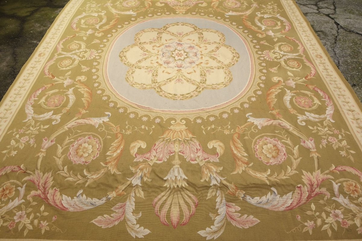Tapis d'Aubusson de style Empire Restauration, époque XIXe  - 372cm x 265cm-photo-1