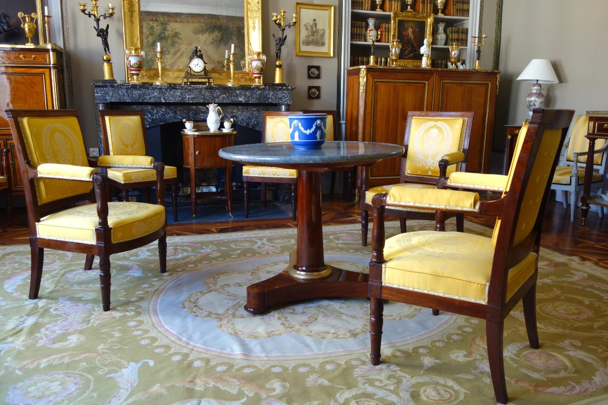 Tapis d'Aubusson de style Empire Restauration, époque XIXe  - 372cm x 265cm-photo-8