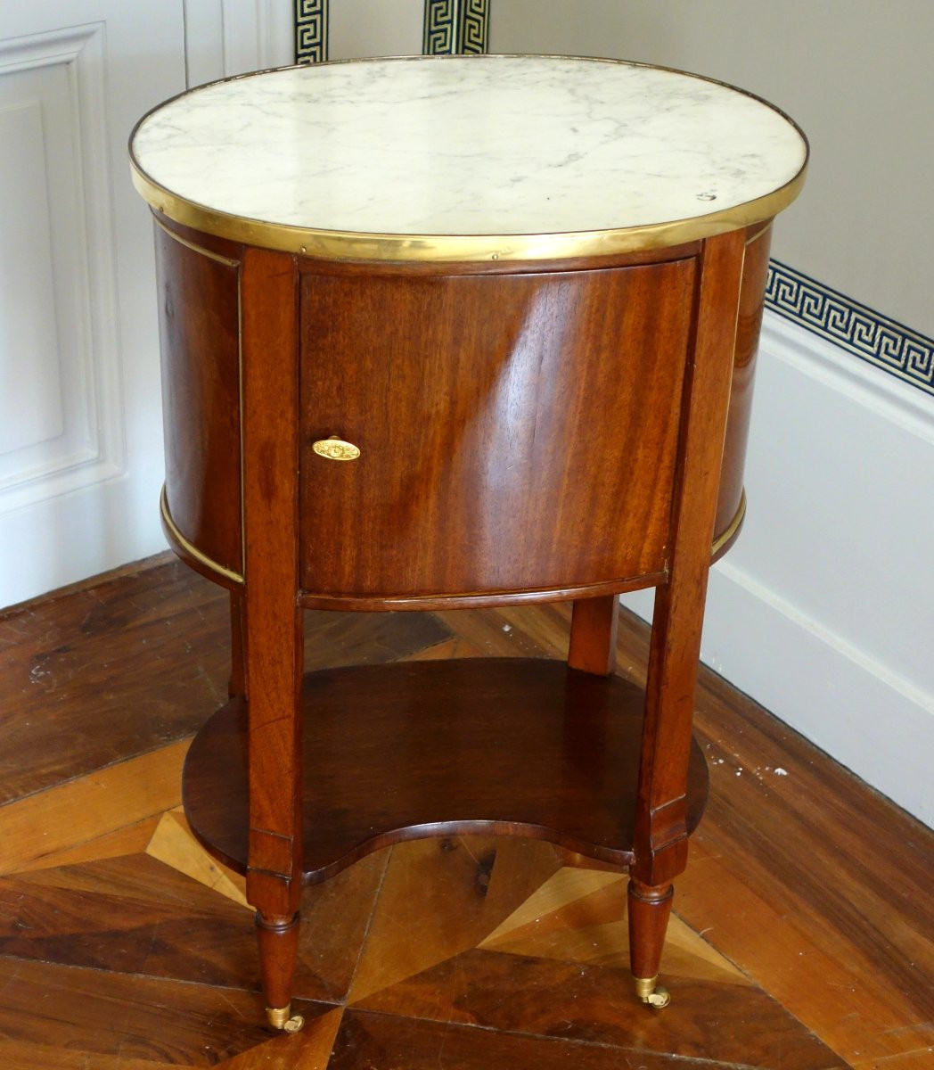   Louis XVI Period Mahogany Coffee Table Or Bedside Table, Late 18th - Early 19th Century-photo-2