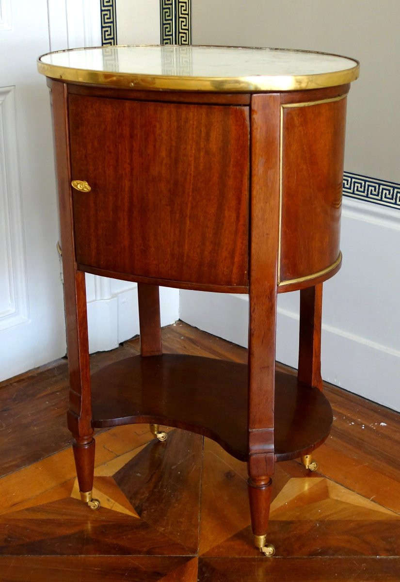   Louis XVI Period Mahogany Coffee Table Or Bedside Table, Late 18th - Early 19th Century-photo-3