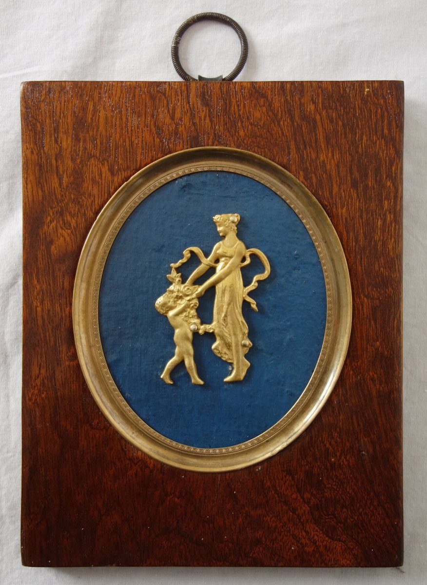 Miniature en bronze doré Vénus et L'Amour - 19e siècle-photo-1