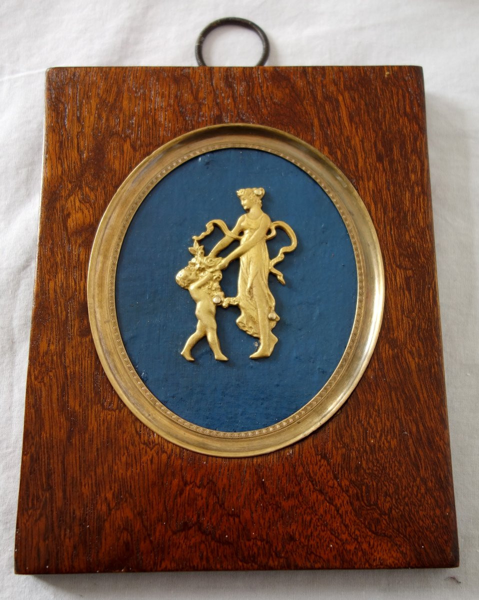 Miniature en bronze doré Vénus et L'Amour - 19e siècle-photo-2