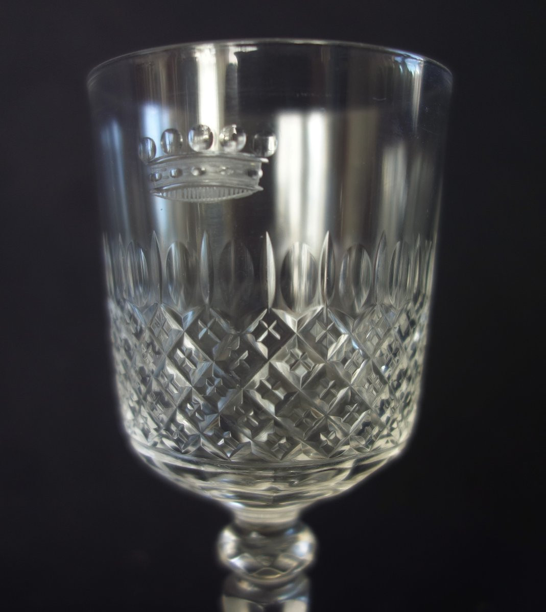 Baron's Crown: Baccarat Porto Set Of 8 Cut Crystal Glasses-photo-4