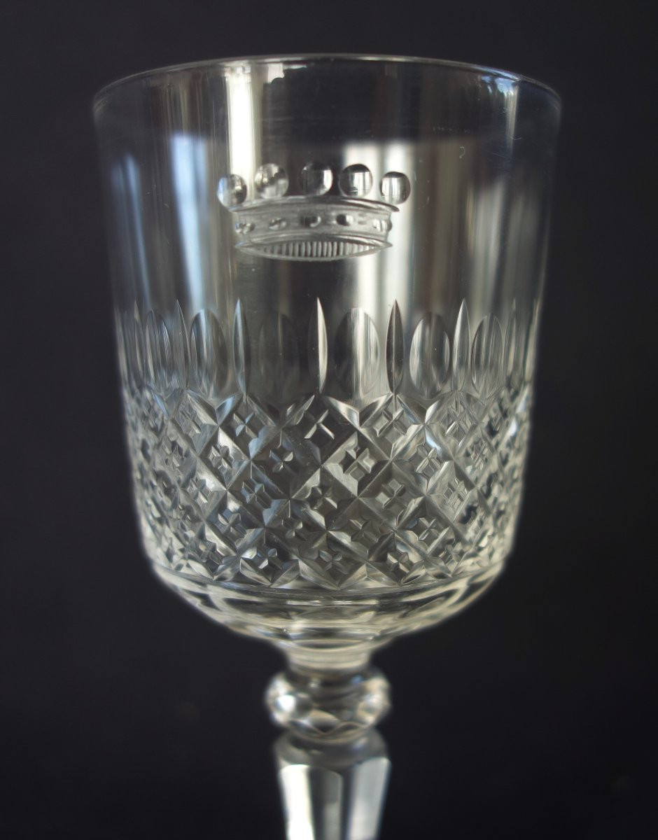 Baron's Crown: Baccarat Porto Set Of 8 Cut Crystal Glasses-photo-5