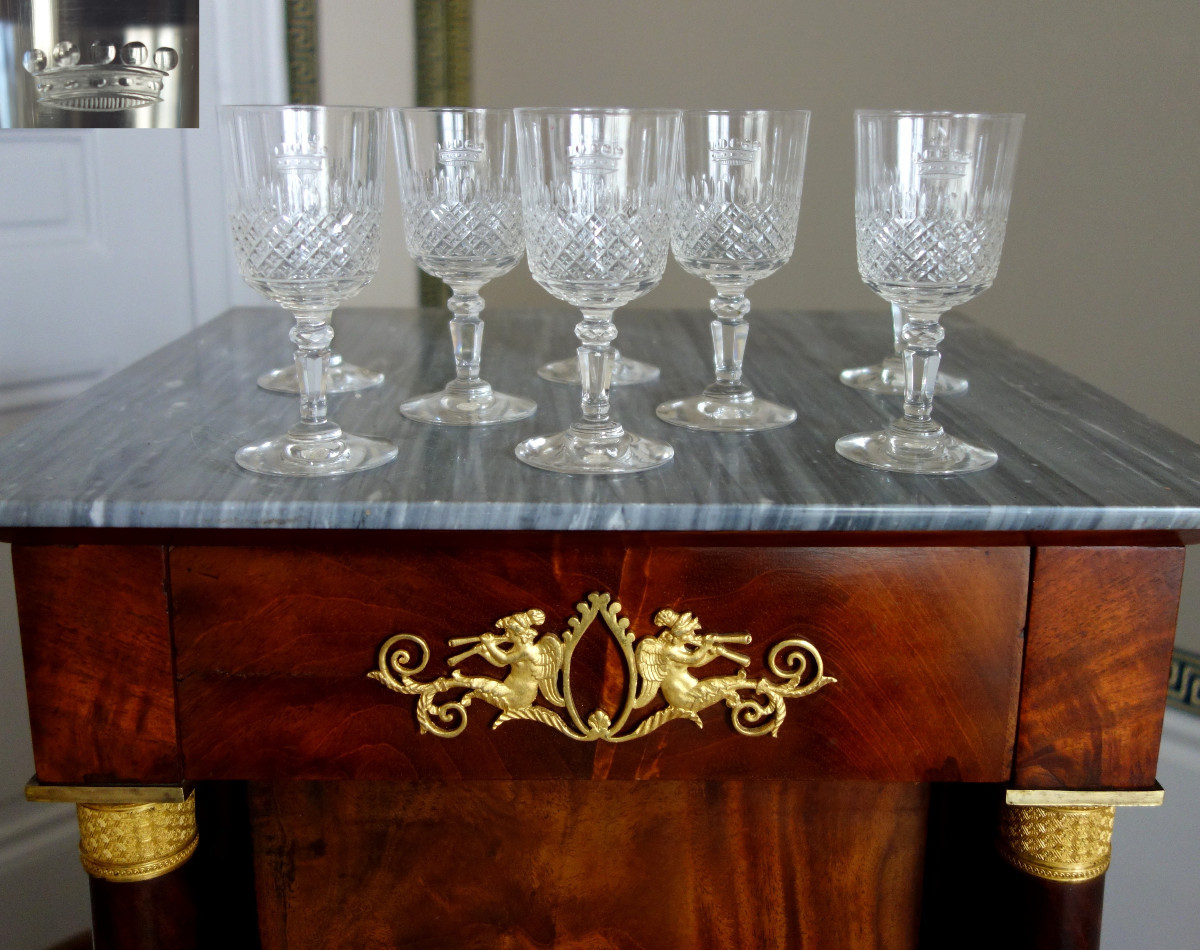 Baron's Crown: Baccarat Porto Set Of 8 Cut Crystal Glasses
