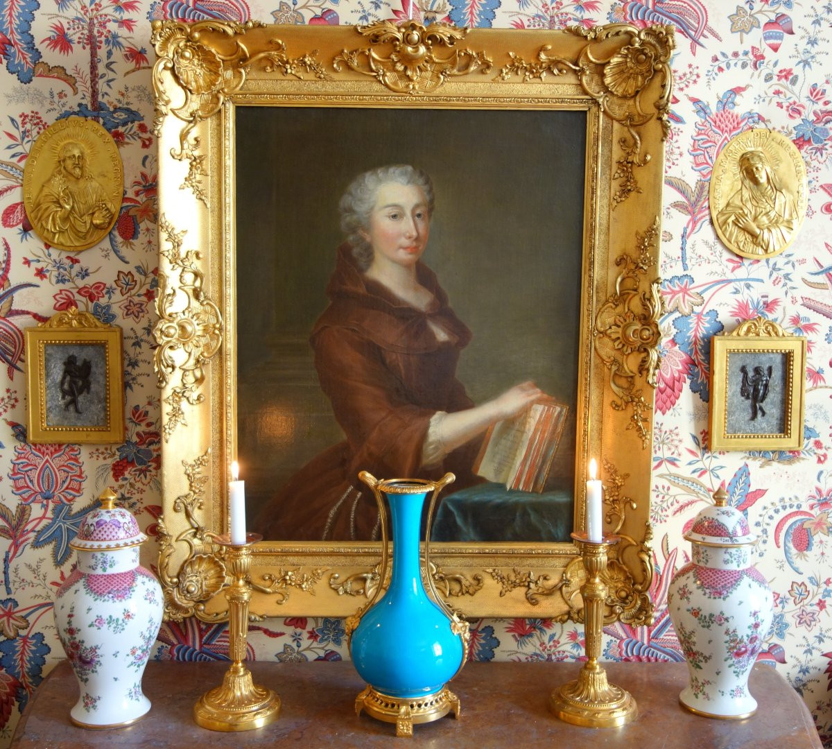 18th Century French School, Amusing Double Portrait Of A False Devotee, Followed By Nattier-photo-8