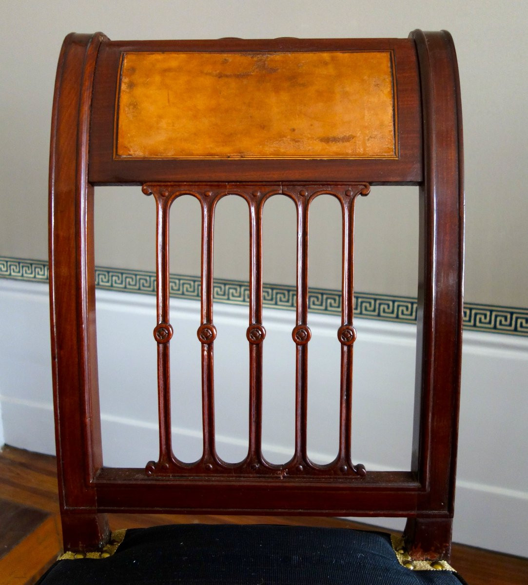 Georges Jacob - chaise à l'etrusque d'époque Directoire en acajou & crin de cheval - estampille-photo-4