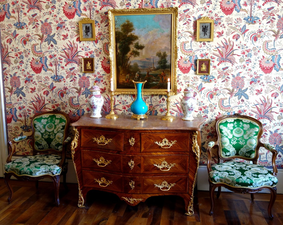 Souvenirs Du Grand Tour - Pair Of Miniature Paintings In Bronze, Faux Marble And Gilded Wood-photo-6